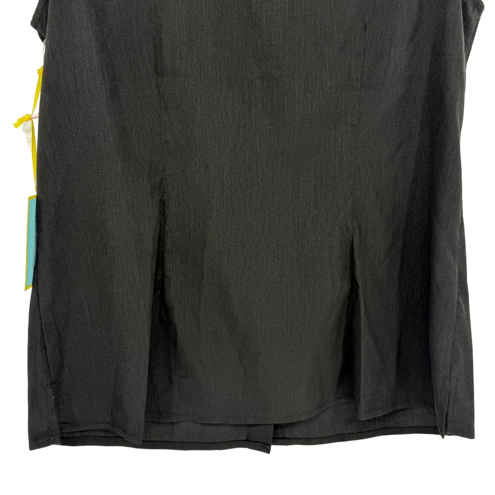 CeCe Sleeveless Bow Tie Blouse Womens XS Black Career Classic Minimalist Preppy - Picture 6 of 11